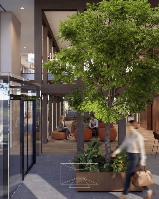 interieurarchitect Wildenberg Boltrics Render kantoor entree boom